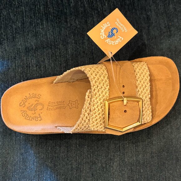 Fantasy Sandals - Korina Natural Knit Raffia - Multiple Sizes (NEW W/ BOX) - Picture 1 of 2